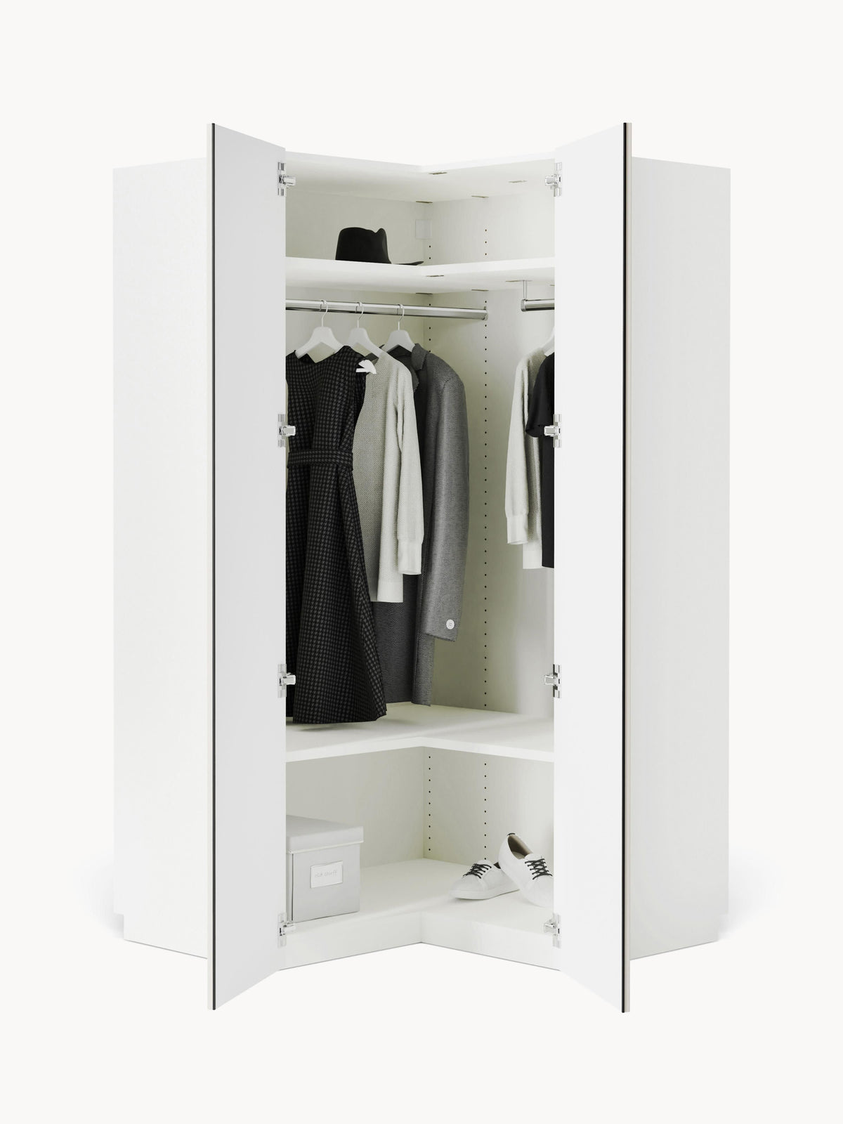 Charlisse Modular Corner Wardrobe, 115 cm Wide