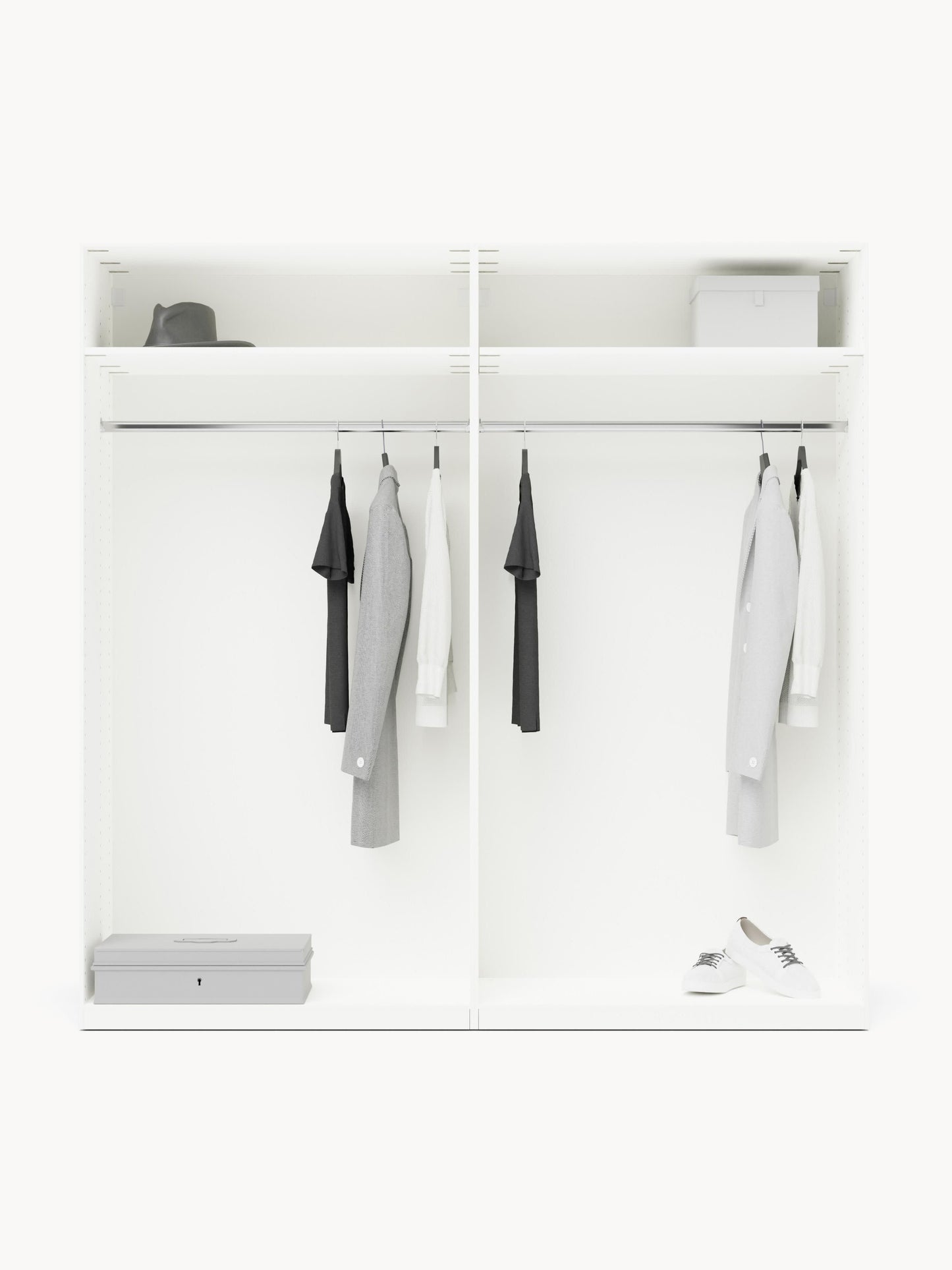 Charlisse Modular Hinged-Door Wardrobe, 200 cm Wide, in Various Sizes