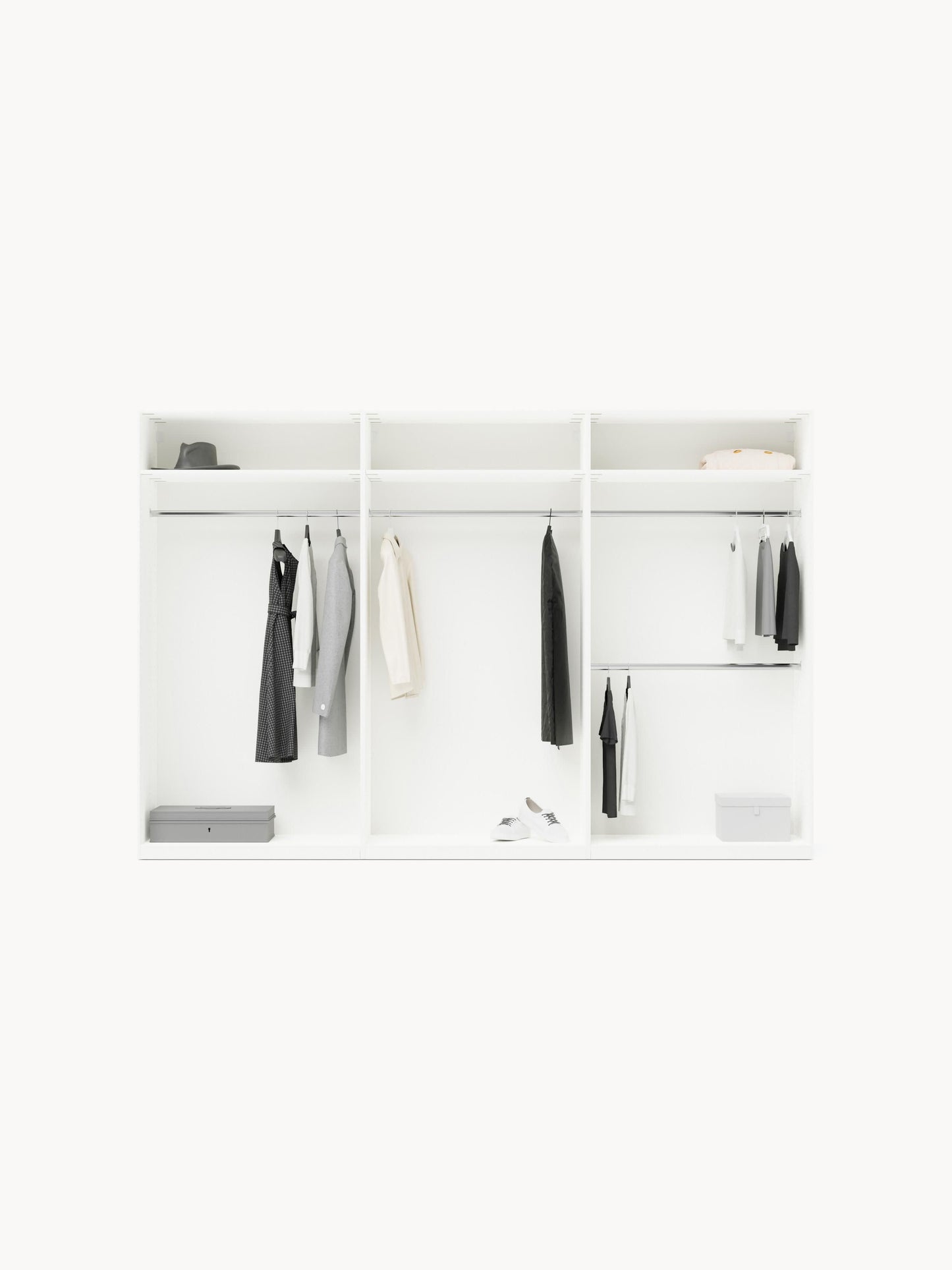 Leonure Modular Hinged-Door Wardrobe, 300 cm Wide, in Various Sizes