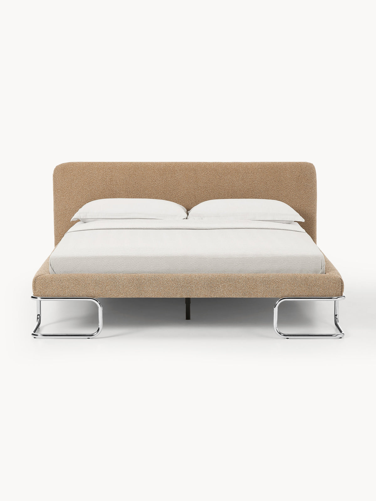 Olinelle Bouclé Upholstered Bed with Metal Legs