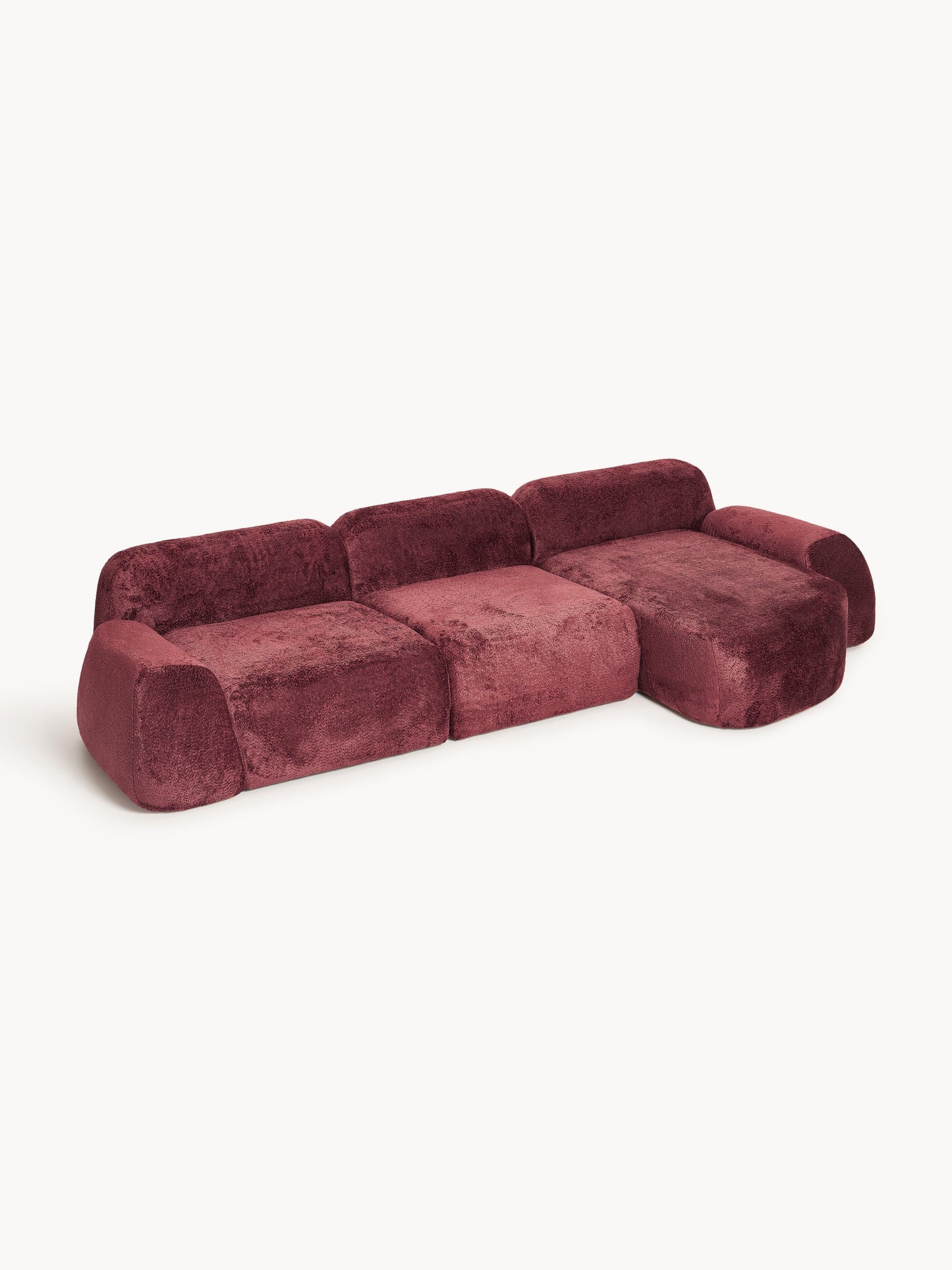 Wolkelle Modular Teddy Bouclé Corner Sofa (4-Seater)