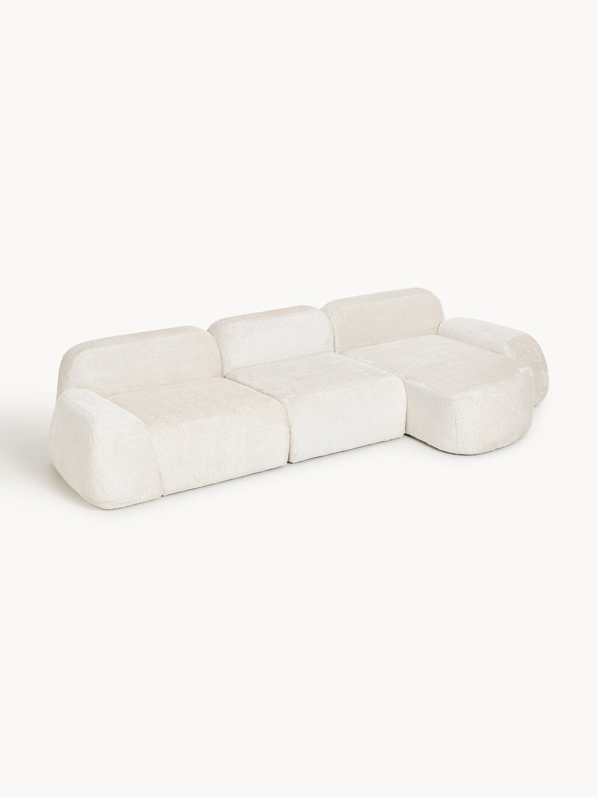 Wolkelle Modular Teddy Bouclé Corner Sofa (4-Seater)