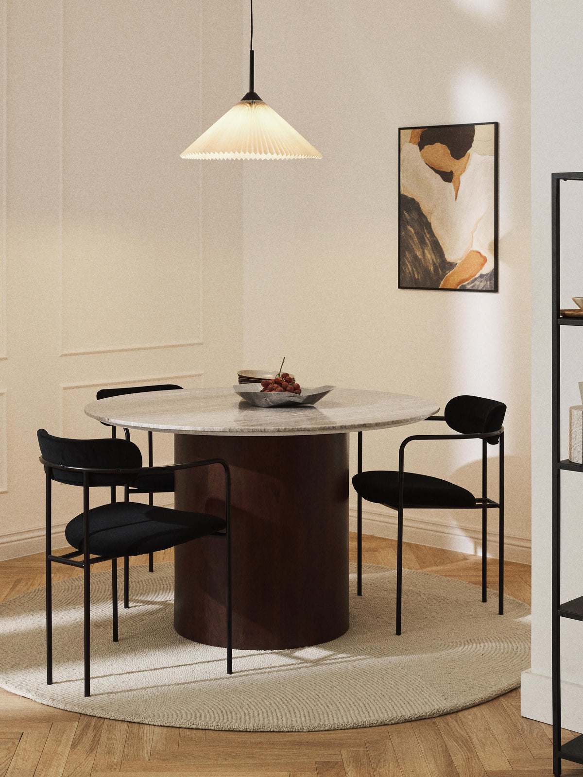 Abbilla Round Marble Dining Table, Ø 120 cm