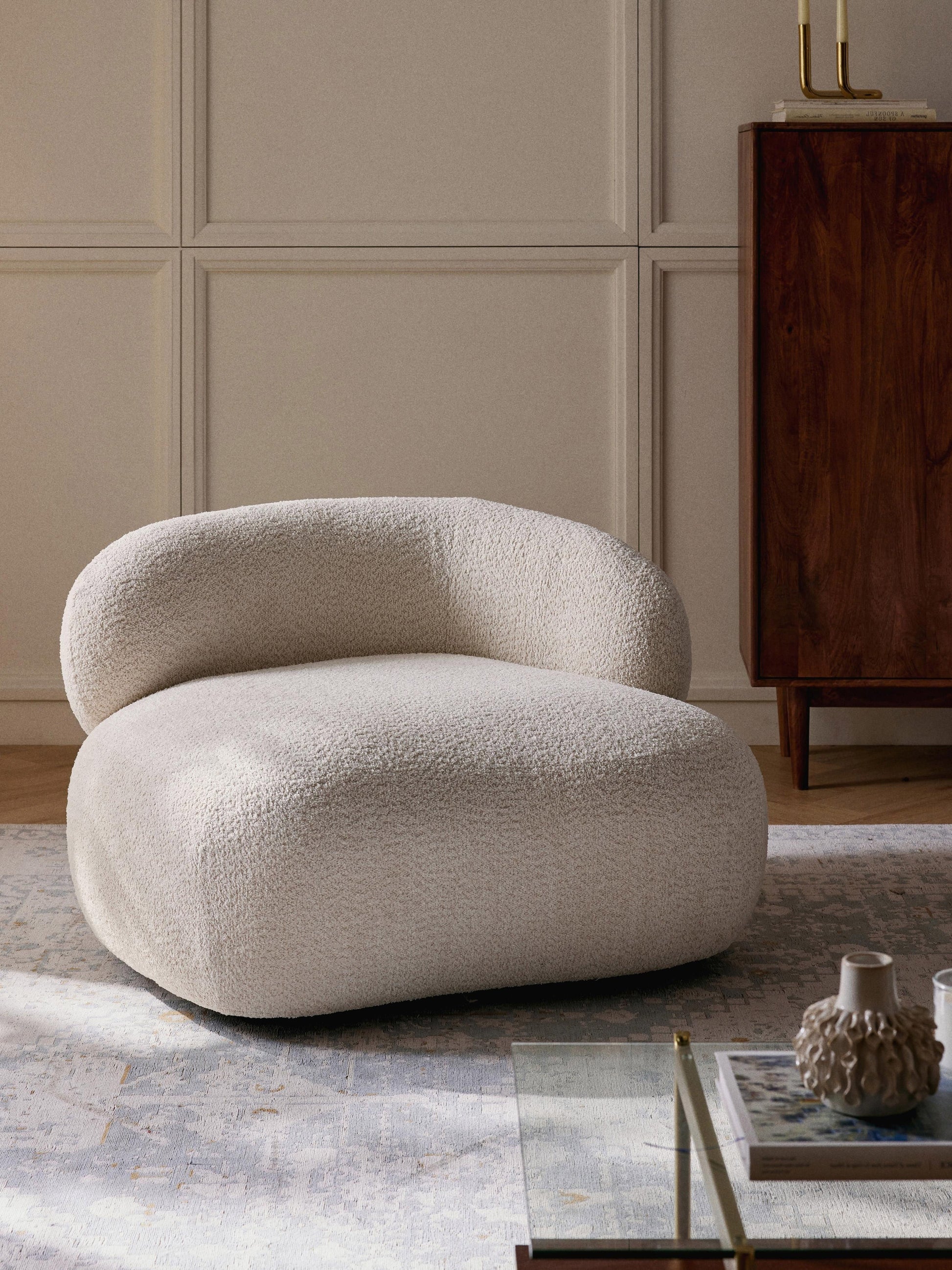 Albelle Lounge Chair in Teddy Bouclé