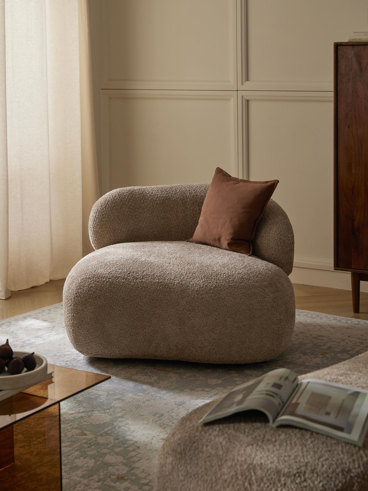 Albelle Lounge Chair in Teddy Bouclé