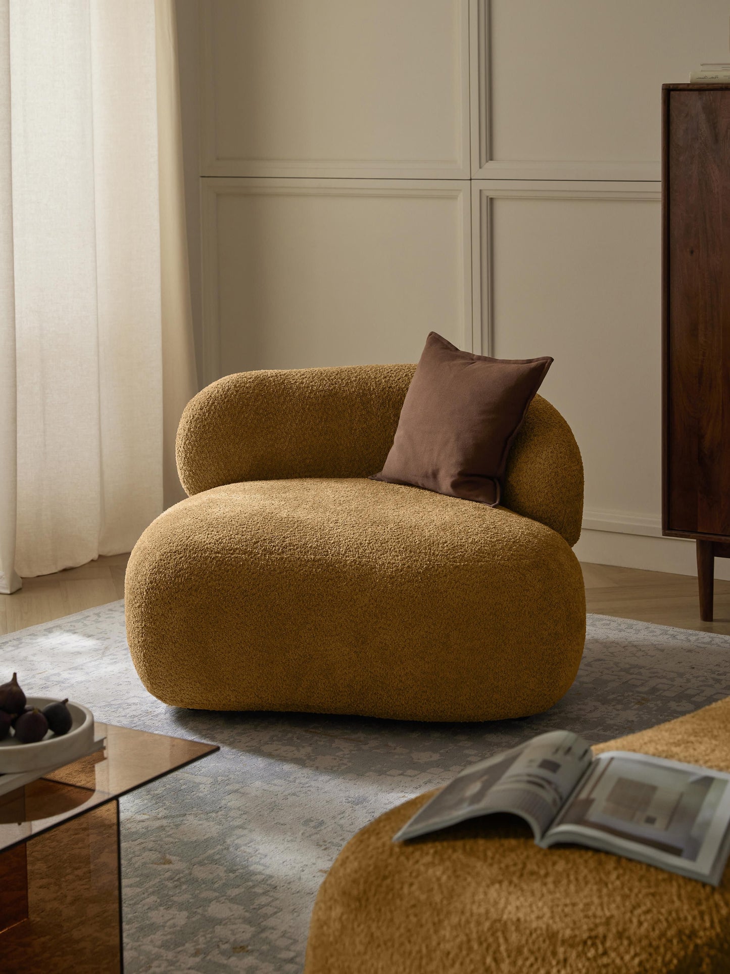 Albelle Lounge Chair in Teddy Bouclé