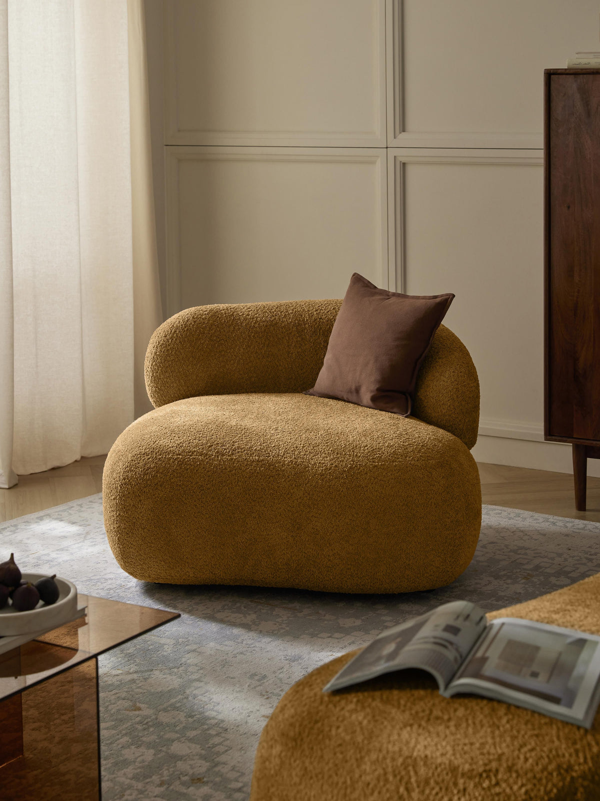 Albelle Lounge Chair in Teddy Bouclé