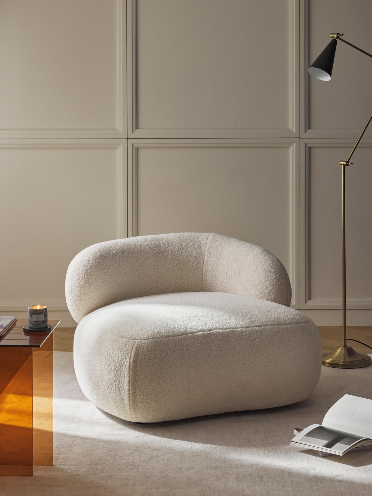 Albelle Teddy Fur Lounge Chair