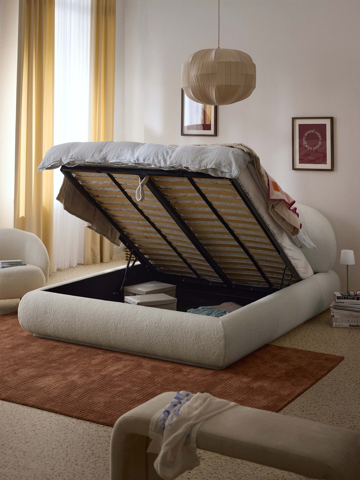 Albelle Teddy Upholstered Bed with Storage