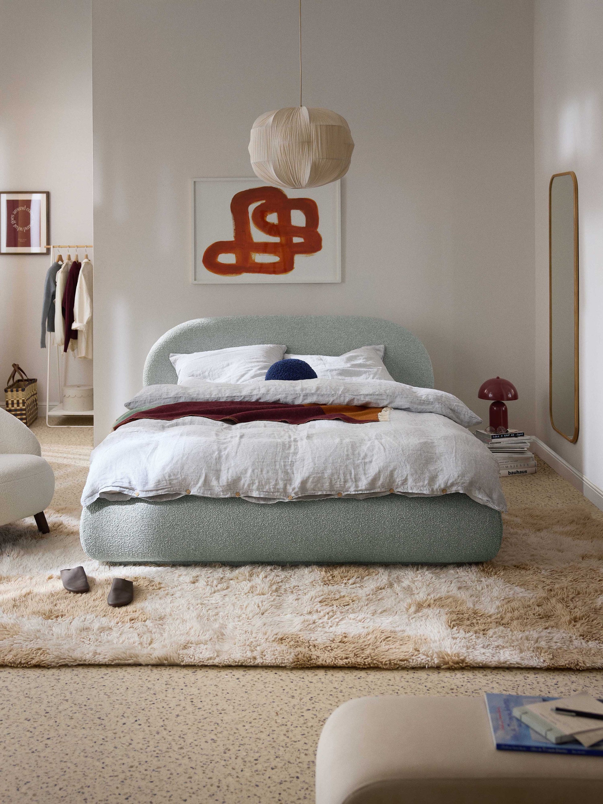 Albelle Upholstered Bouclé Bed