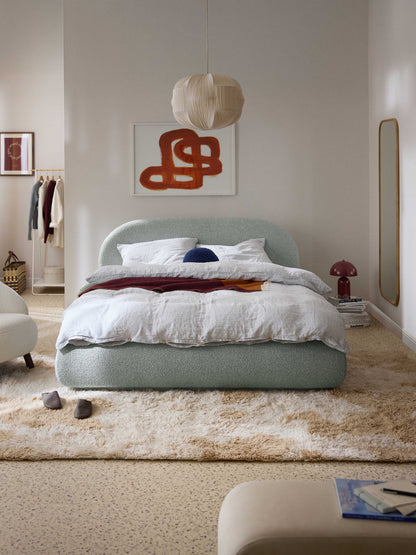 Albelle Upholstered Bouclé Bed