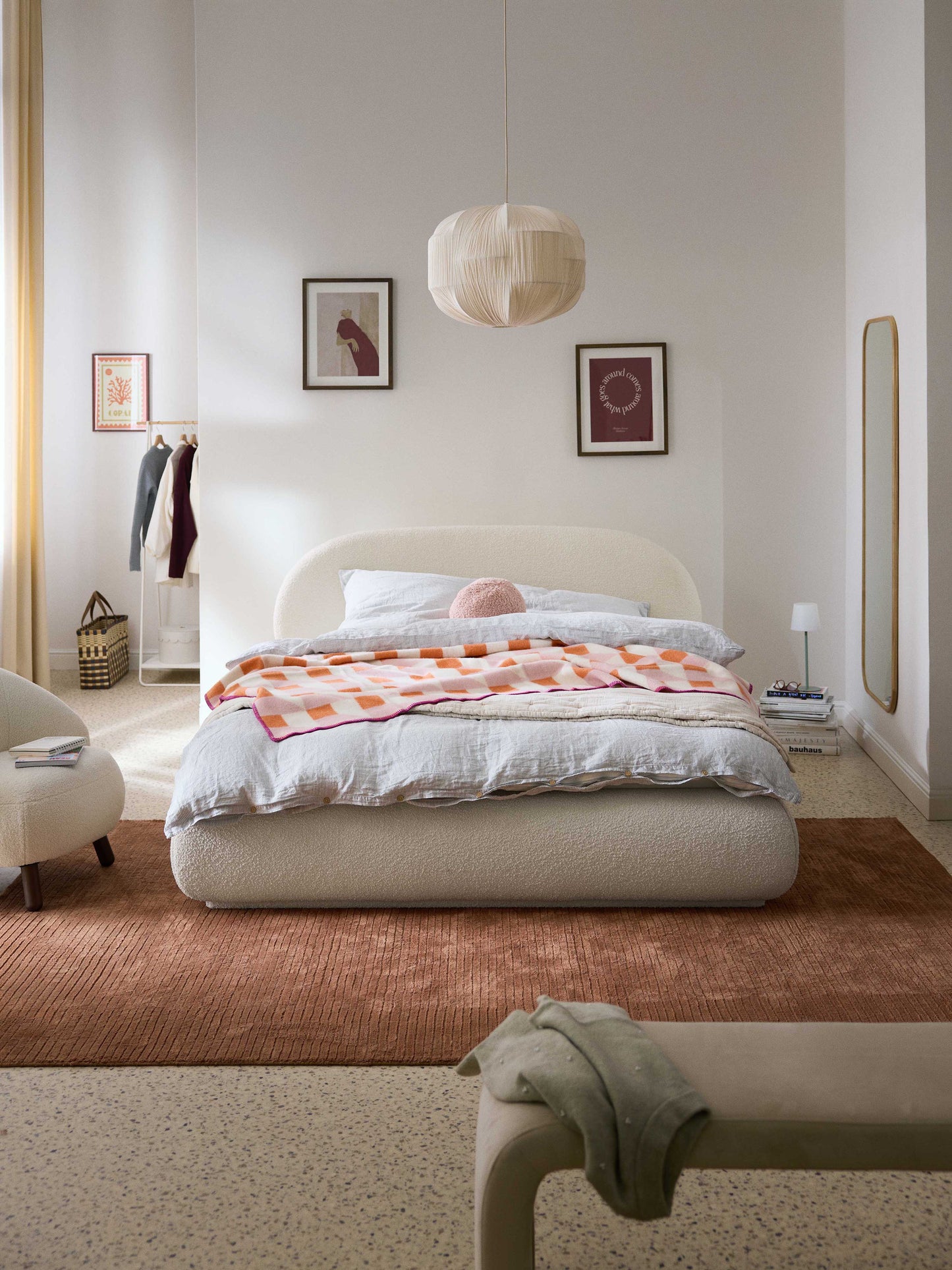 Albelle Upholstered Bouclé Bed