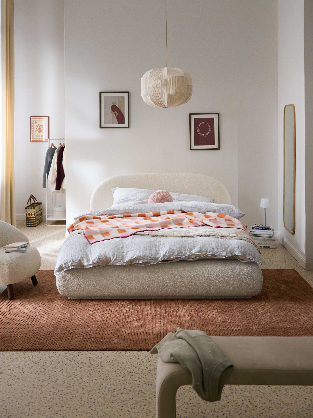Albelle Upholstered Bouclé Bed