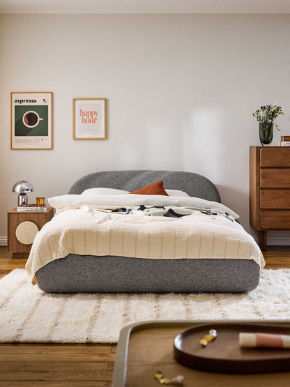 Albelle Upholstered Bouclé Bed