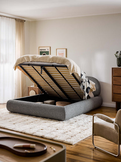 Albelle Upholstered Bouclé Bed with Storage