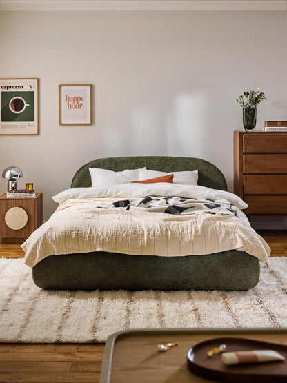 Albelle Upholstered Teddy Bouclé Bed