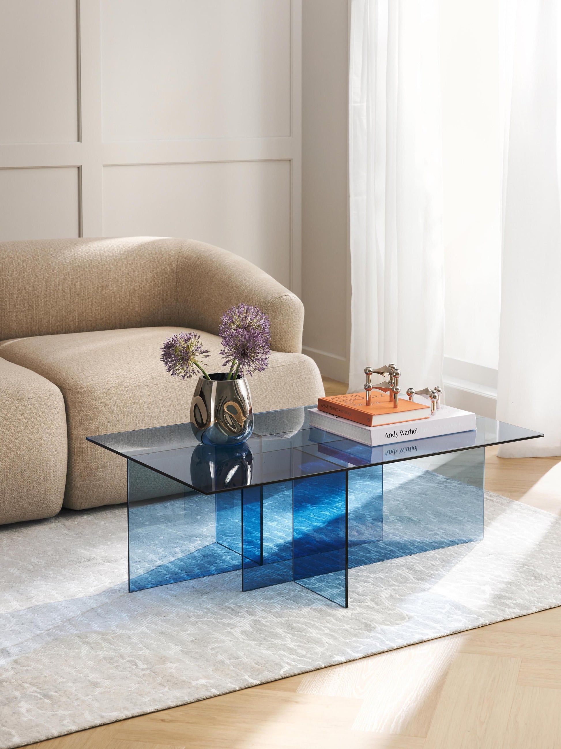 Anoulise Glass Coffee Table, W 102 cm