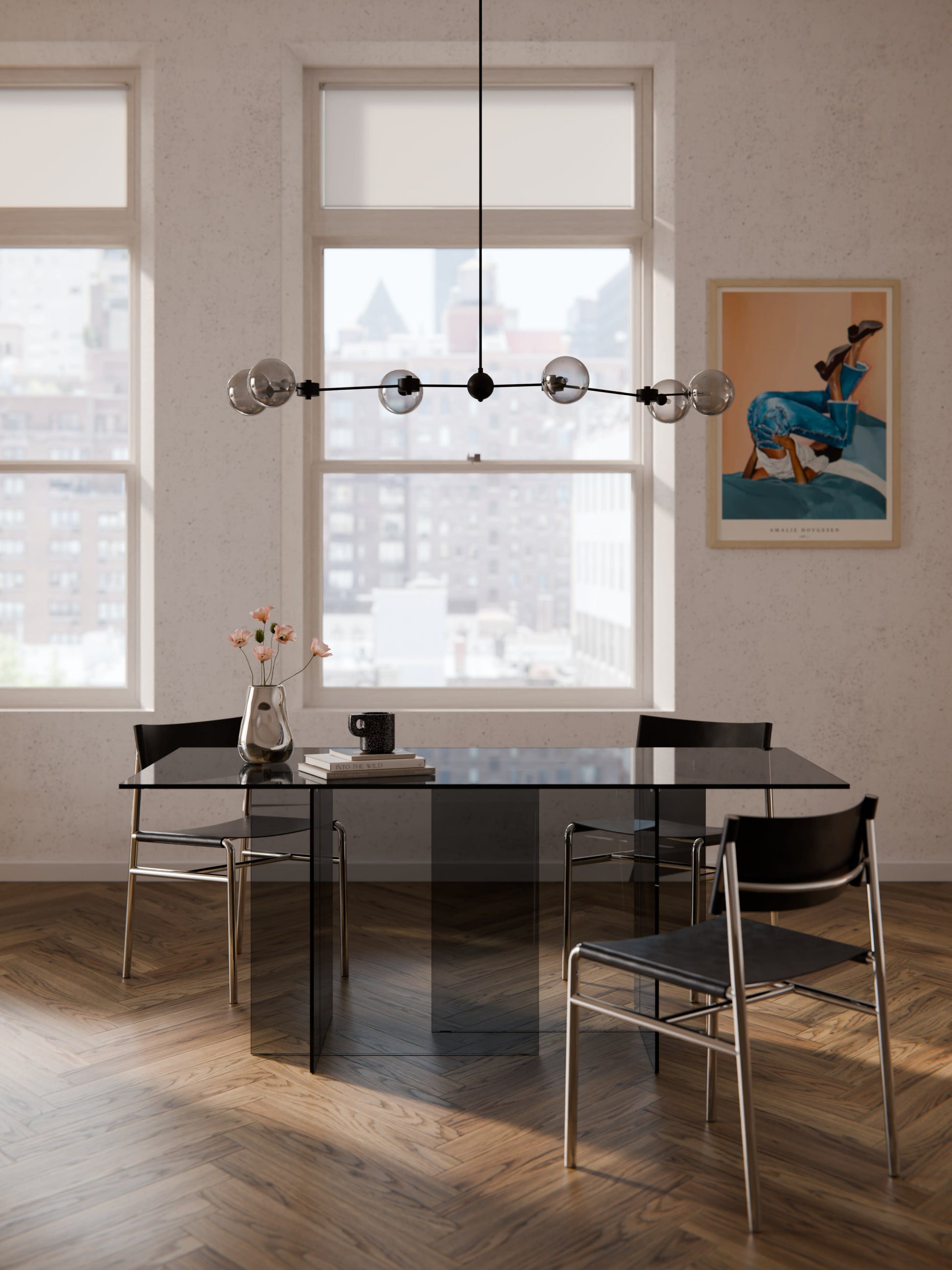Anoulise Glass Dining Table, 180 x 90 cm