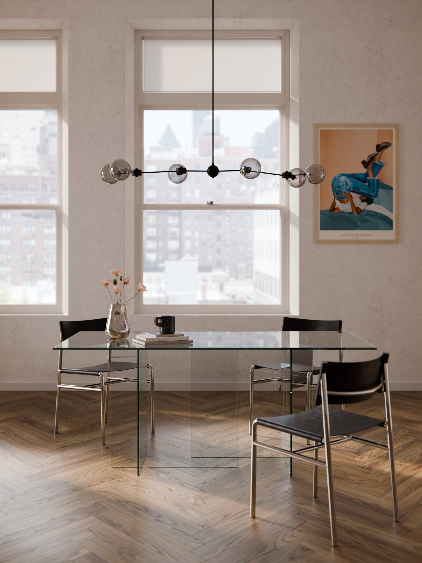 Anoulise Glass Dining Table, 180 x 90 cm