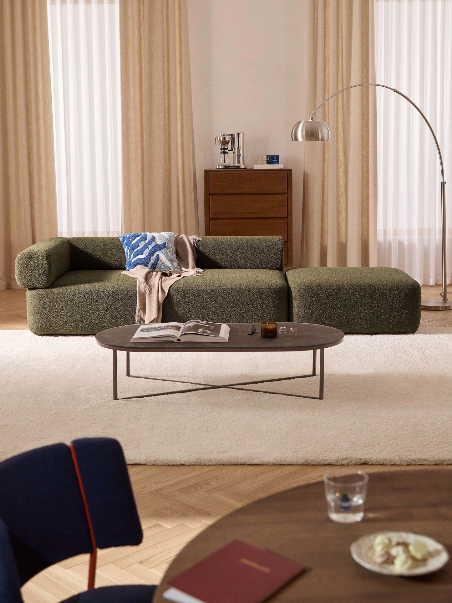 Antonure Modular Ottoman in Bouclé