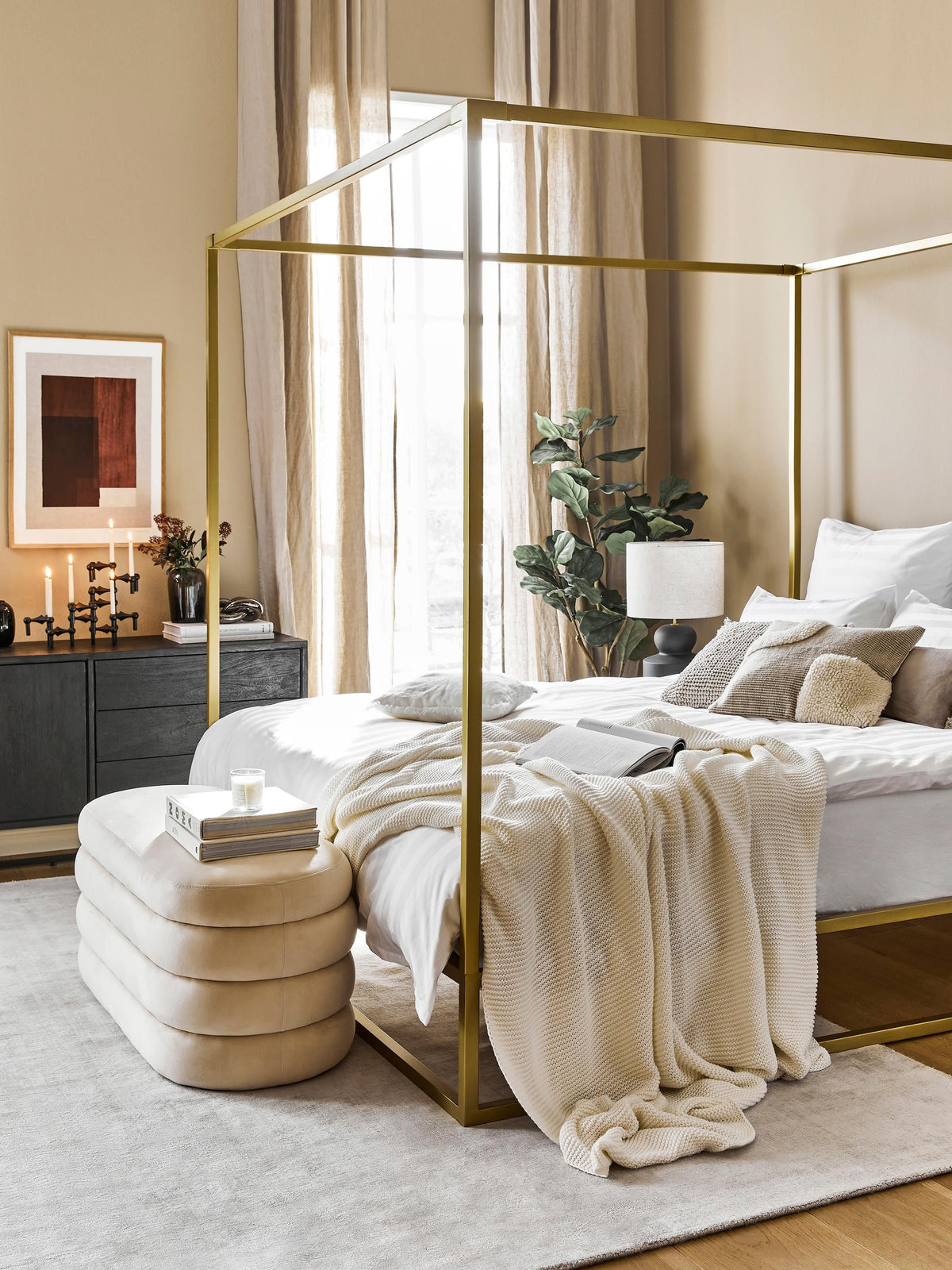Bellarine Four-Poster Bed in Metal