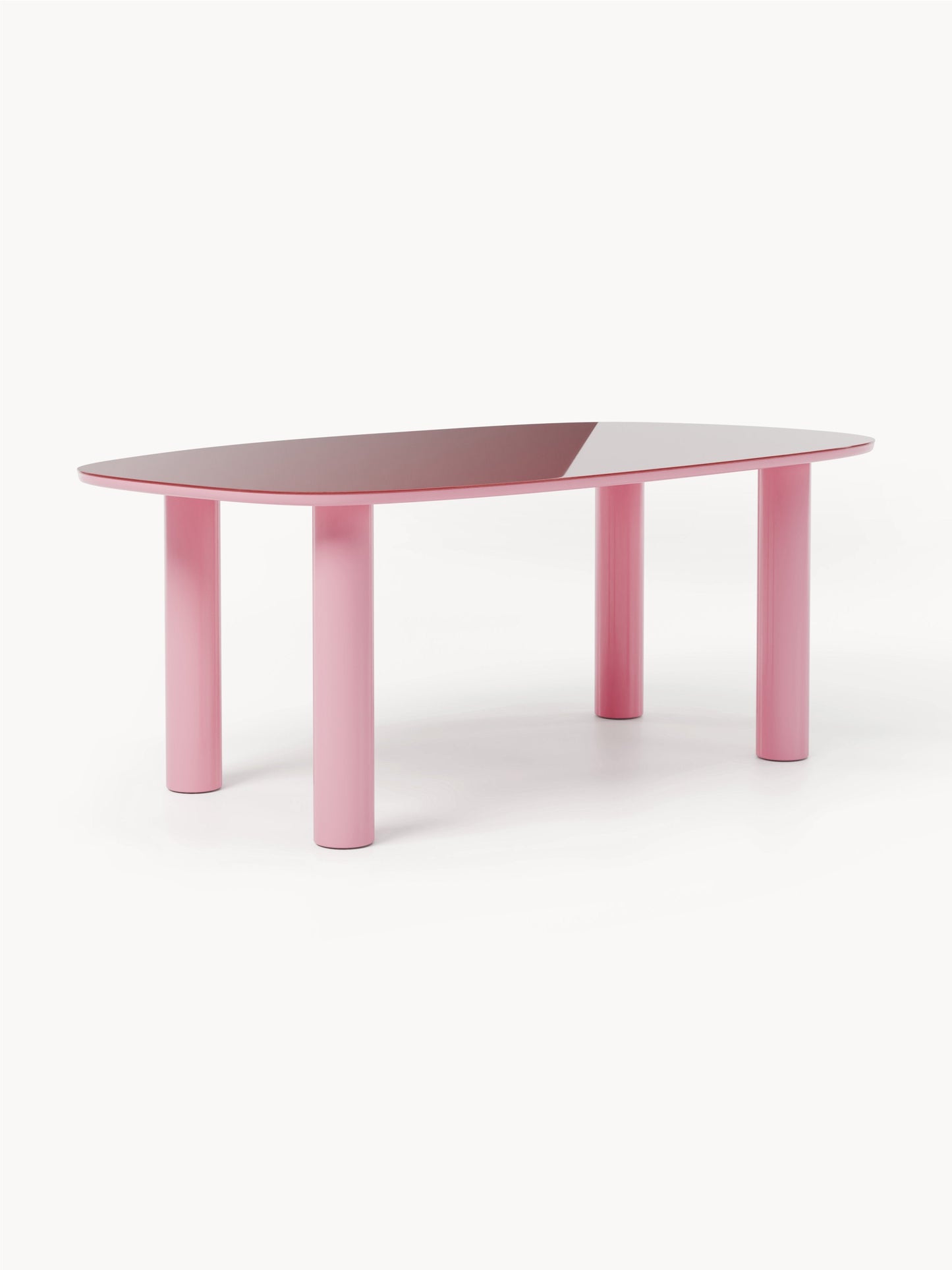 Benmont Organic Dining Table with Glass Top, 200 x 110 cm