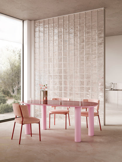 Benmont Organic Dining Table with Glass Top, 200 x 110 cm