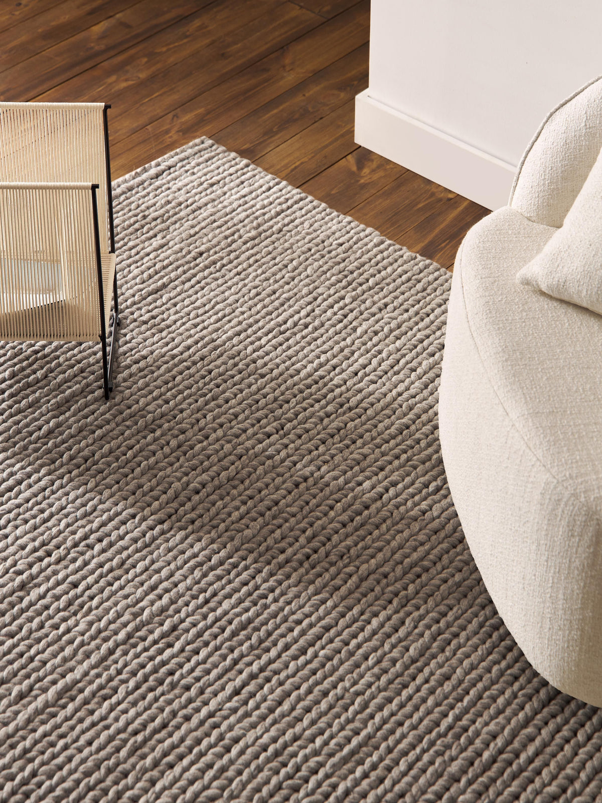 Brunilla Handmade Wool Rug with Braided Texture