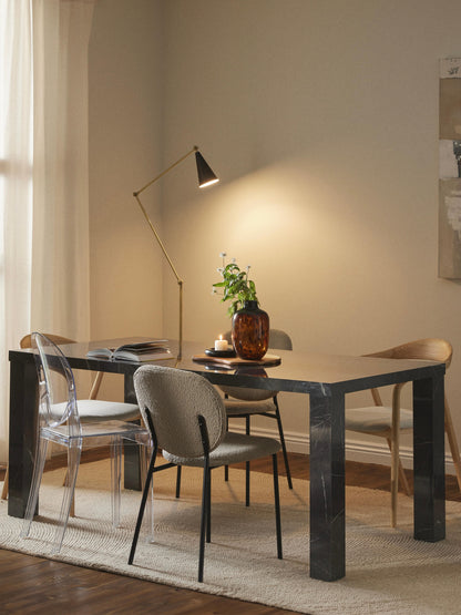Carlmont Dining Table in Marble Look, 180 x 90 cm