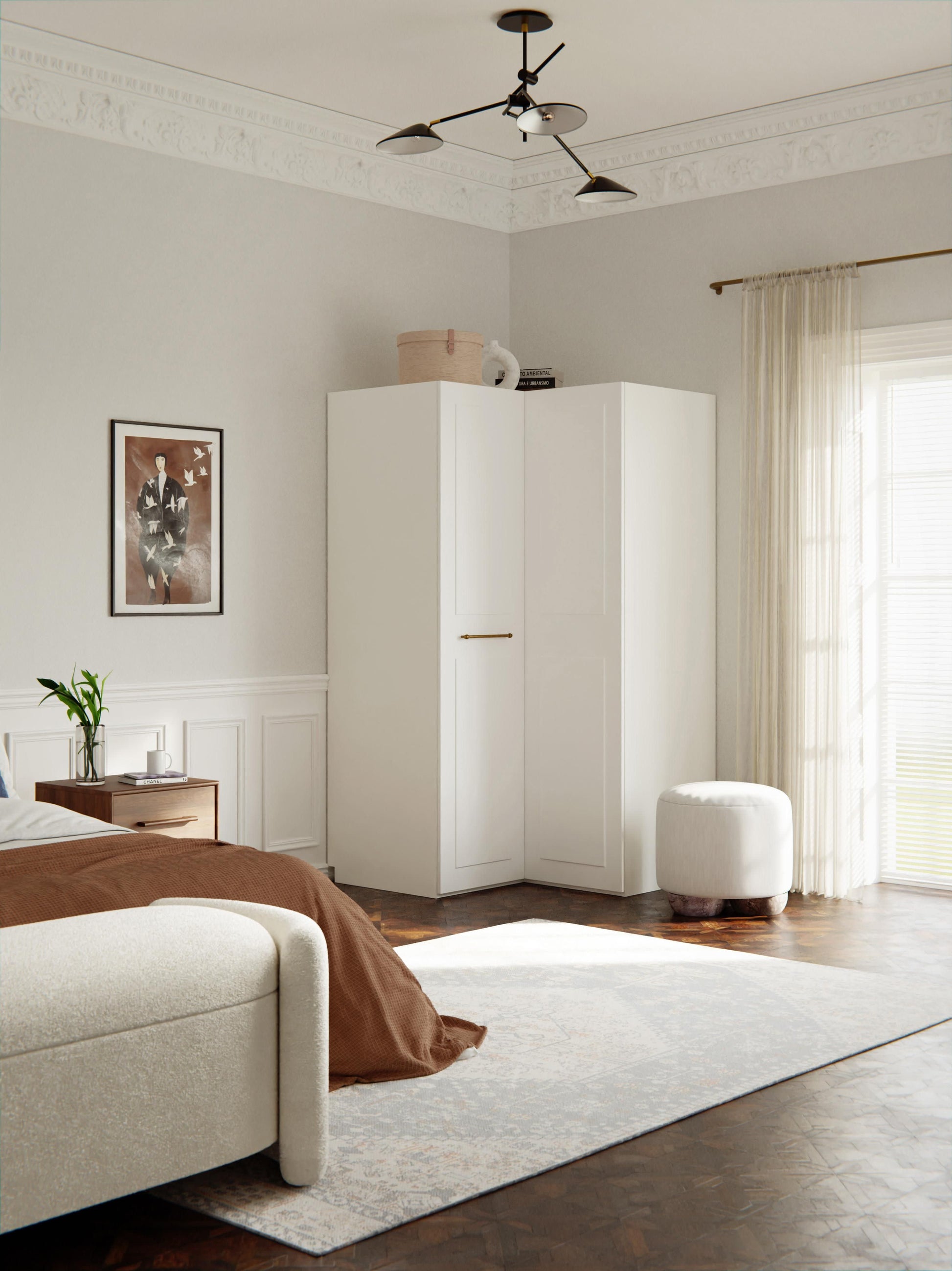 Charlisse Modular Corner Wardrobe, 115 cm Wide