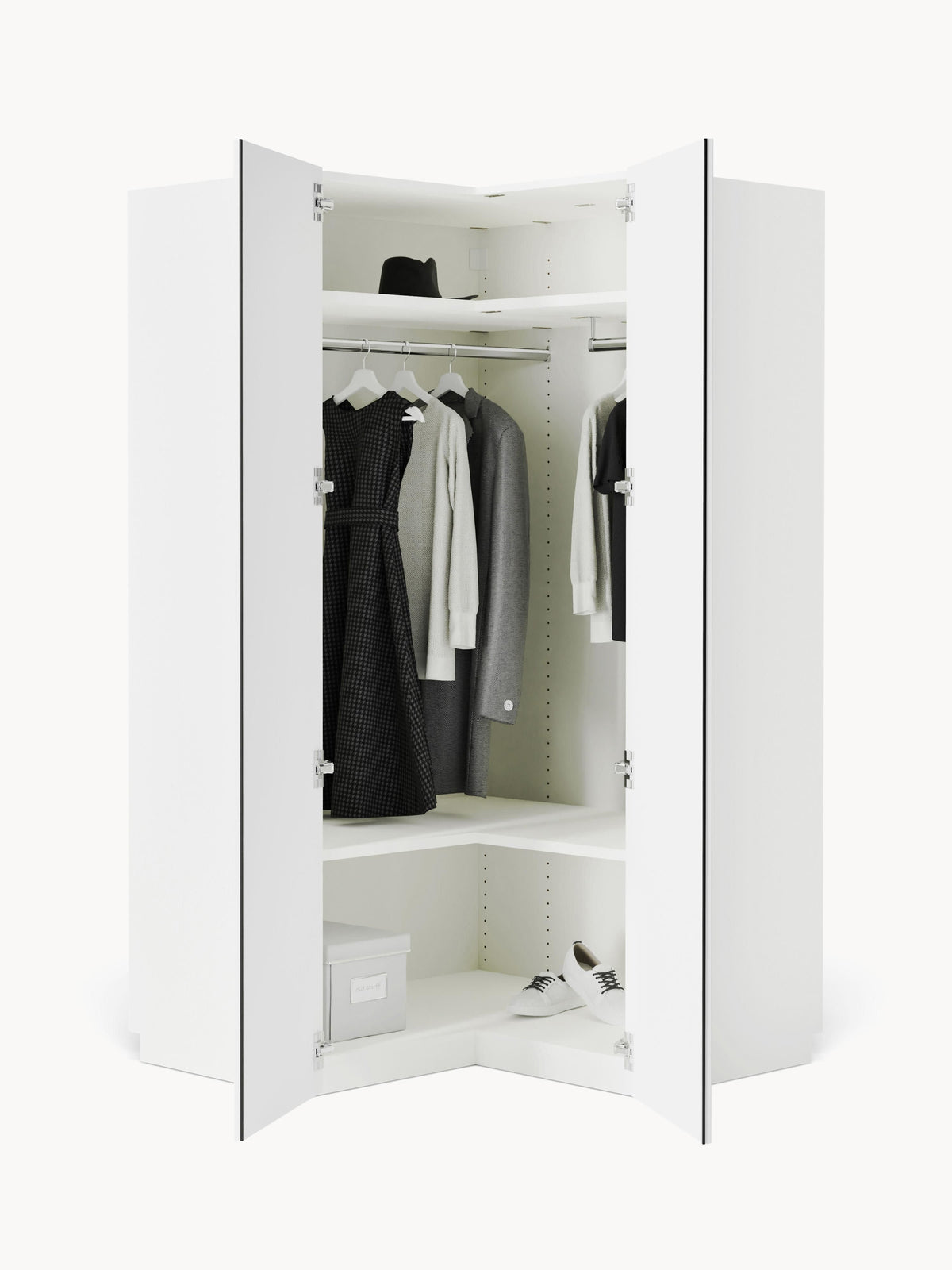 Charlisse Modular Corner Wardrobe, 115 cm Wide