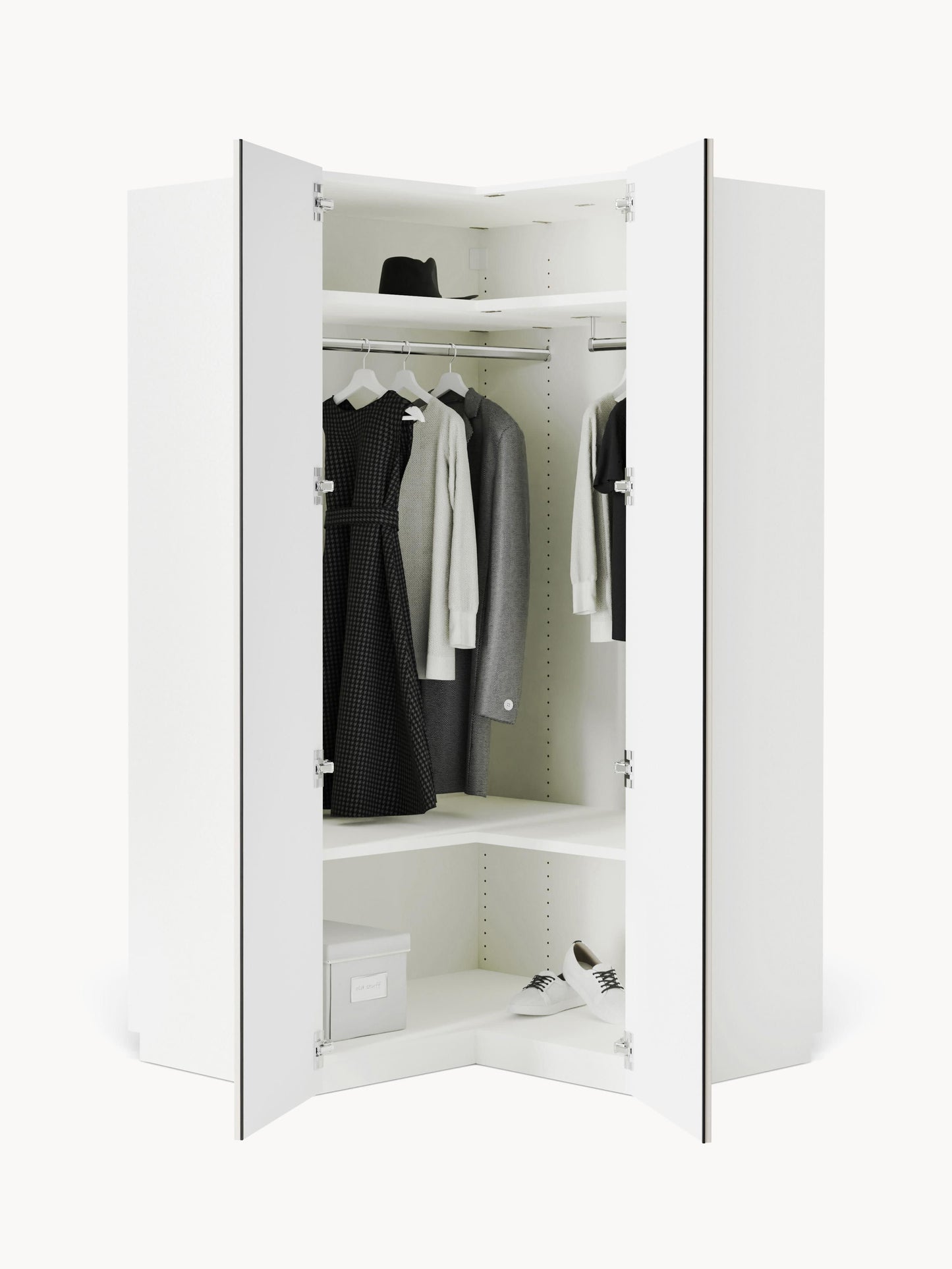 Charlisse Modular Corner Wardrobe, 115 cm Wide