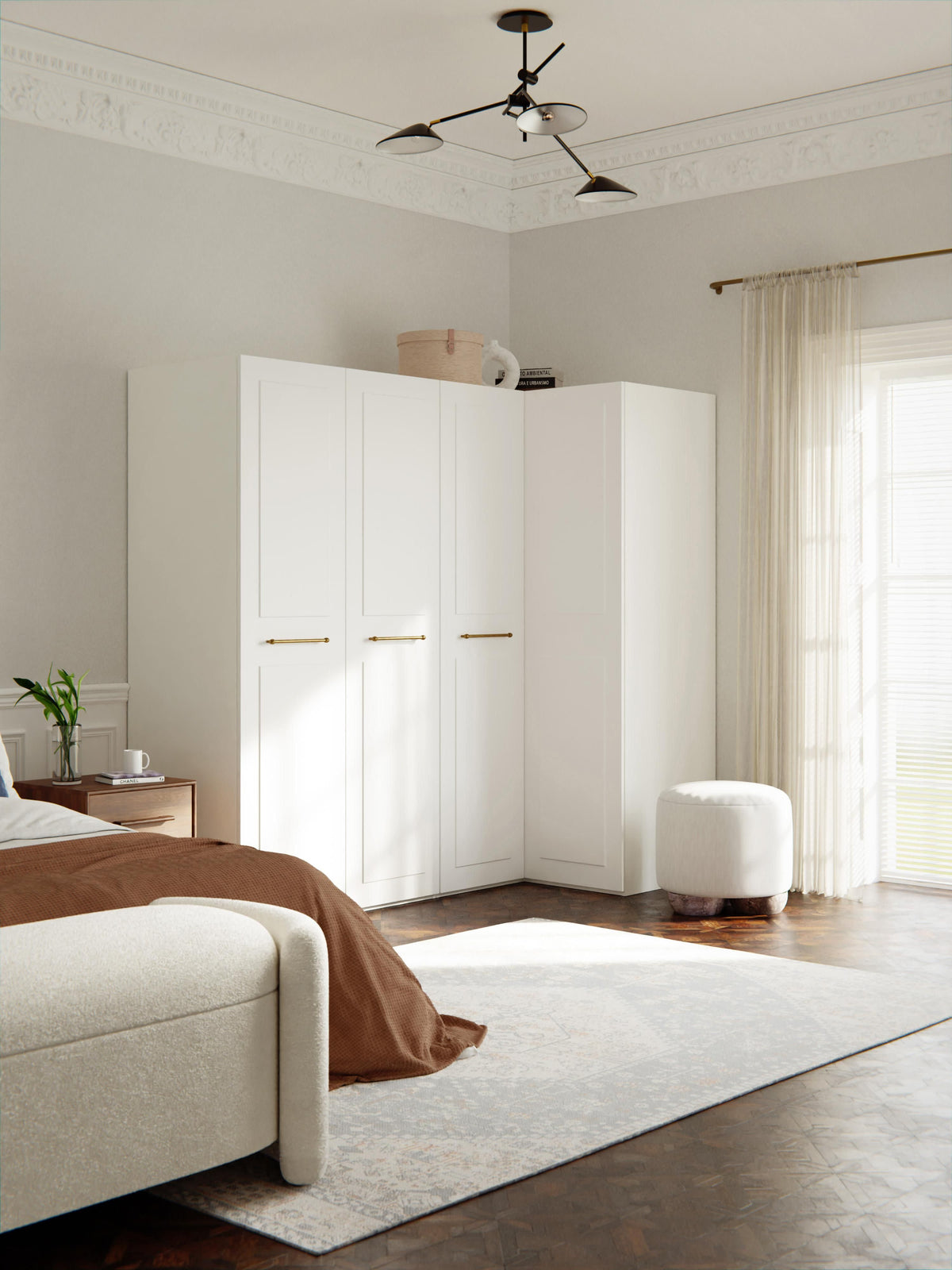 Charlisse Modular Corner Wardrobe, 215 cm Wide, in Various Sizes
