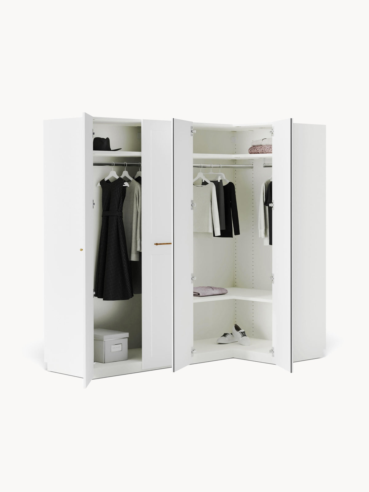 Charlisse Modular Corner Wardrobe, 215 cm Wide, in Various Sizes