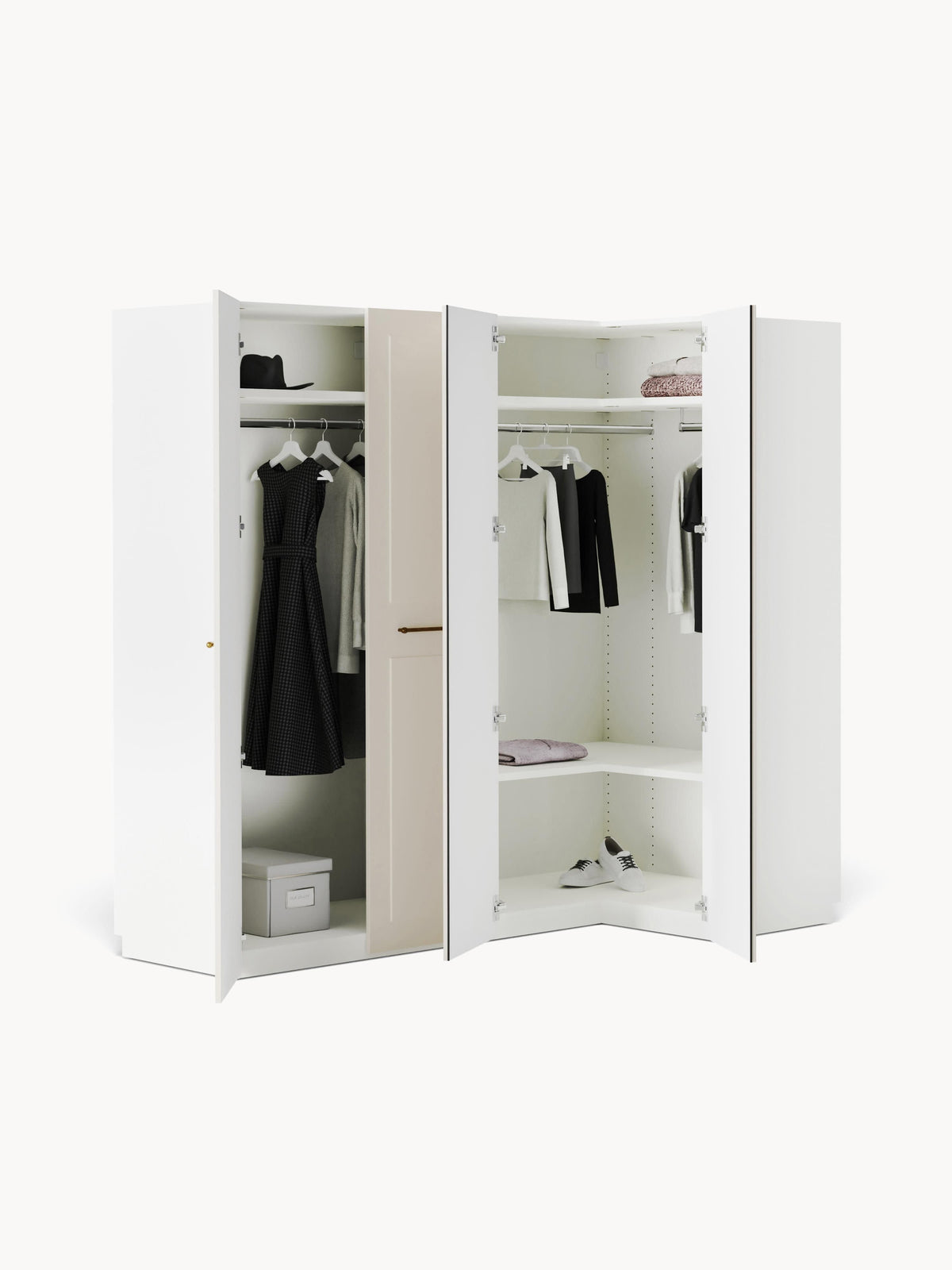 Charlisse Modular Corner Wardrobe, 215 cm Wide, in Various Sizes