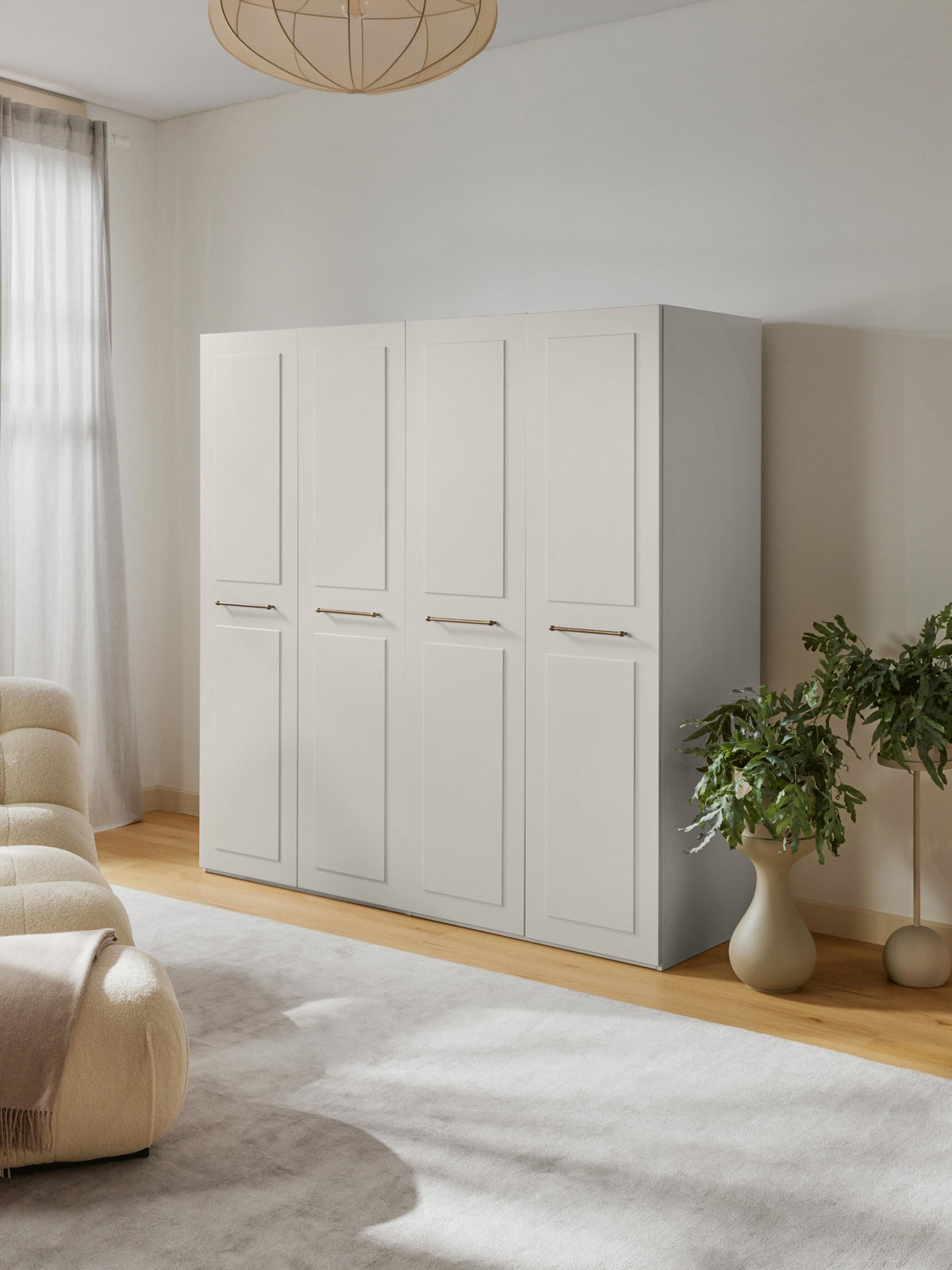 Charlisse Modular Hinged-Door Wardrobe, 200 cm Wide, in Various Sizes