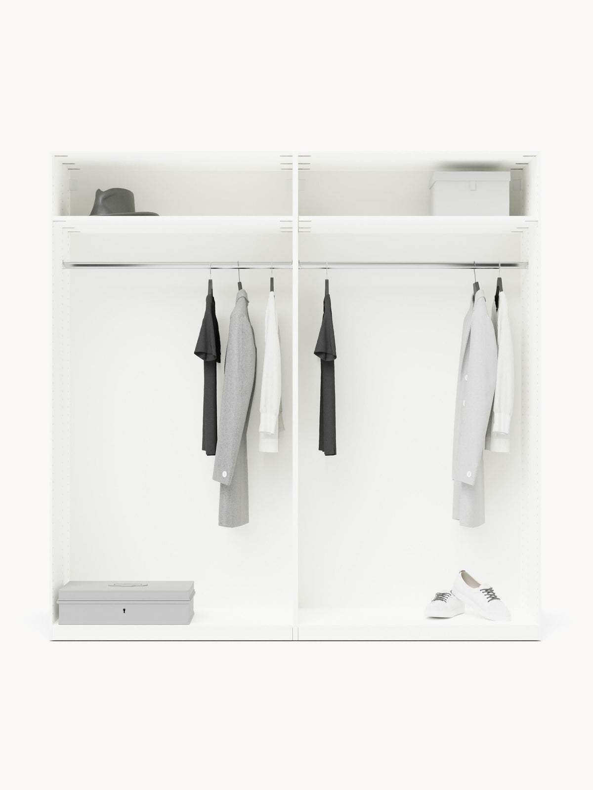 Charlisse Modular Hinged-Door Wardrobe, 200 cm Wide, in Various Sizes