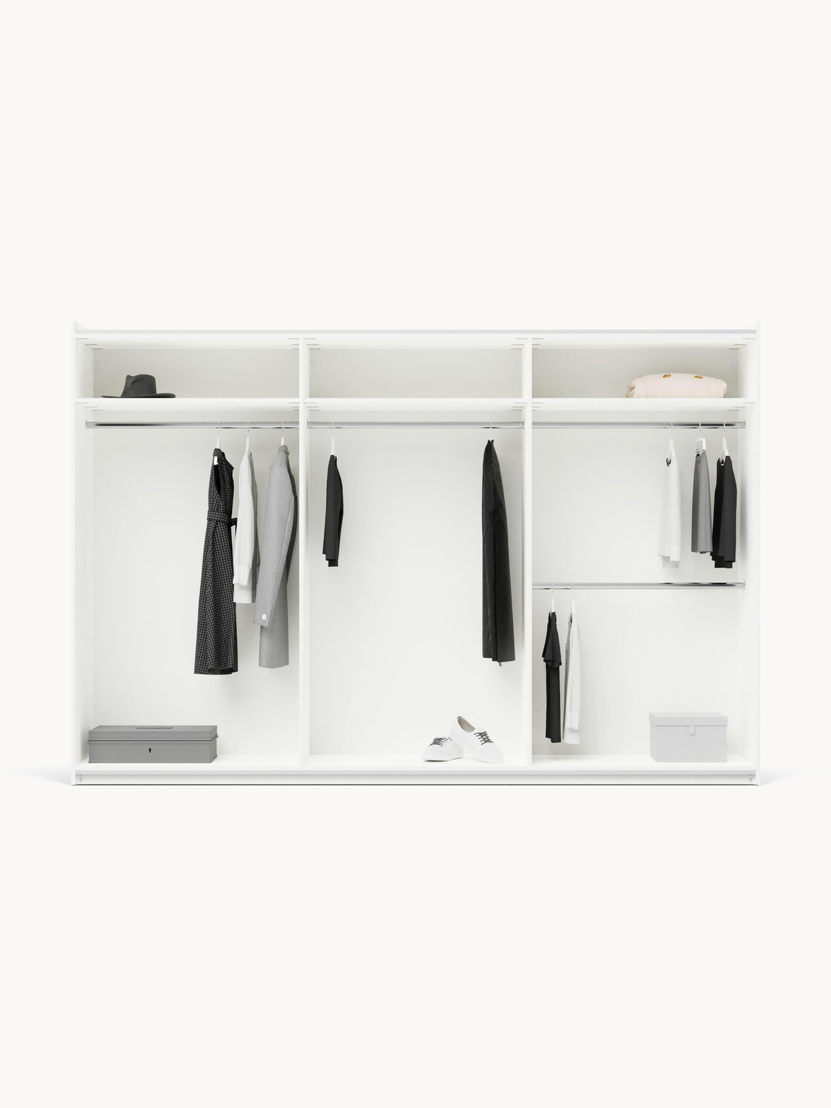 Charlisse Modular Sliding-Door Wardrobe, 300 cm Wide, in Various Sizes