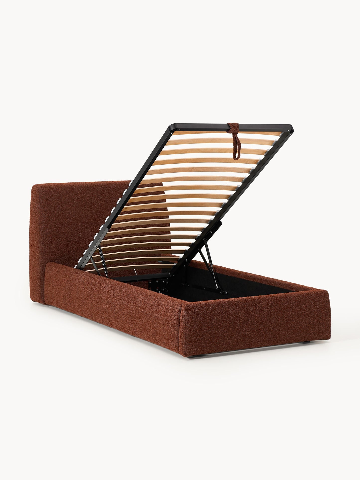 Cloudric Single Bed with Storage in Bouclé