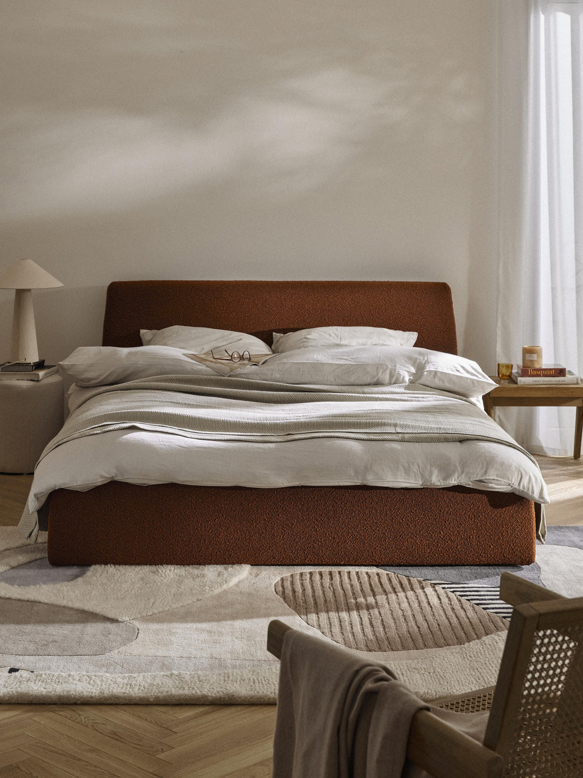Cloudric Upholstered Bouclé Bed with Storage