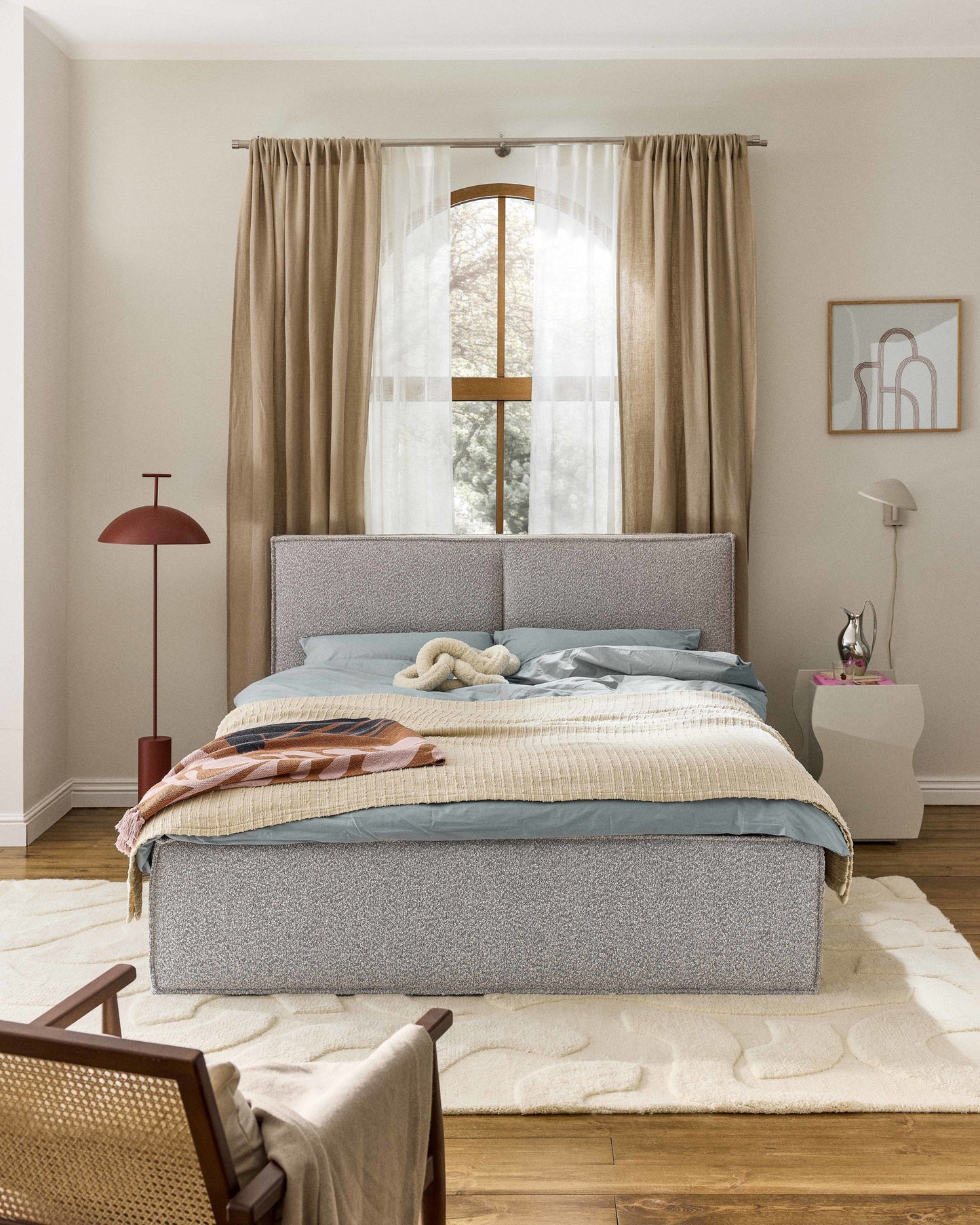Drennica Upholstered Bed in Bouclé
