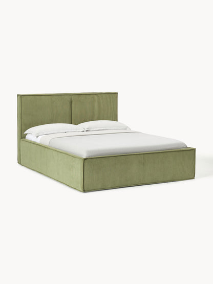 Drennica Upholstered Corduroy Bed with Storage
