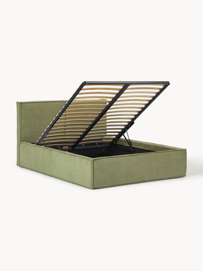 Drennica Upholstered Corduroy Bed with Storage
