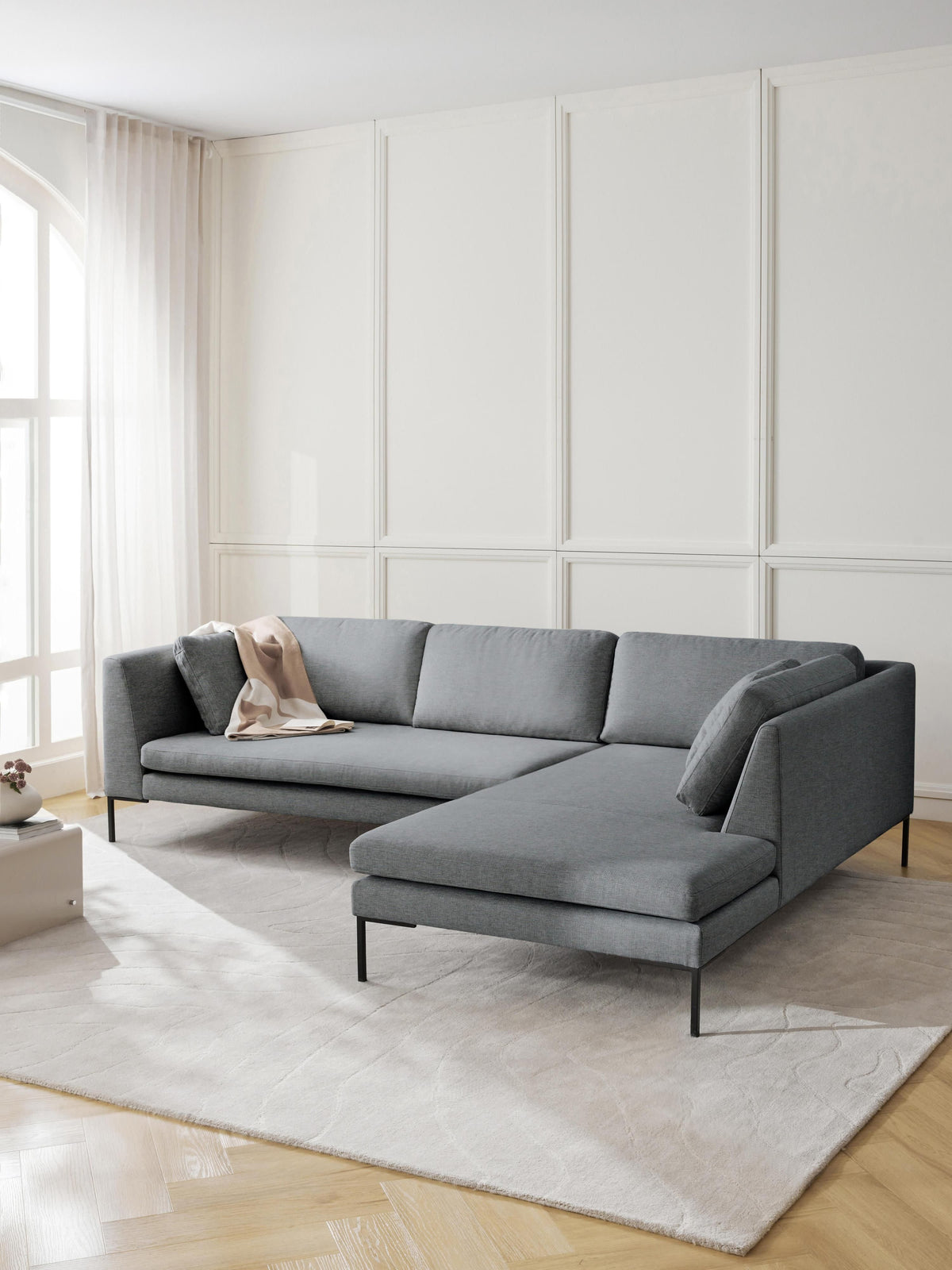 Emmarine Corner Sofa with Metal Legs