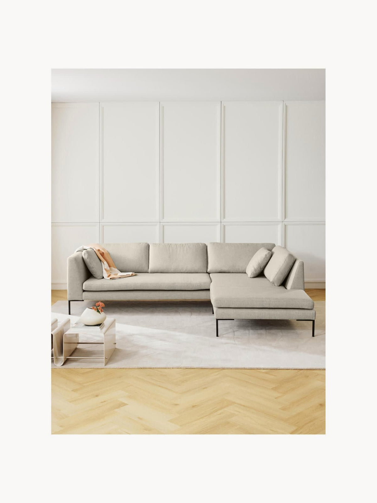 Emmarine Corner Sofa with Metal Legs
