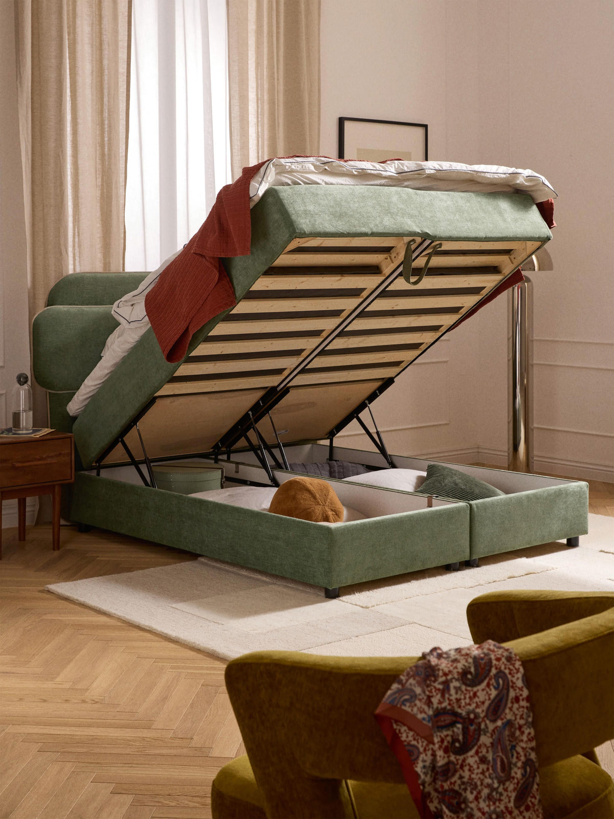 Enricilla Box Spring Bed with Storage