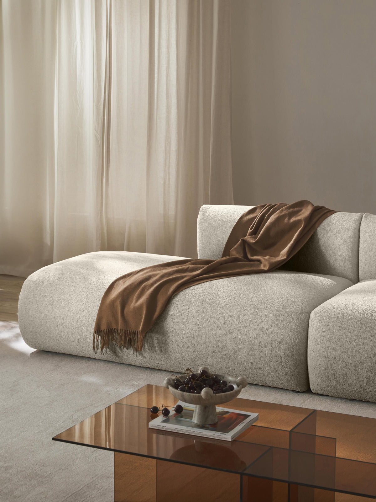 Fialdi Chaise Module in Bouclé