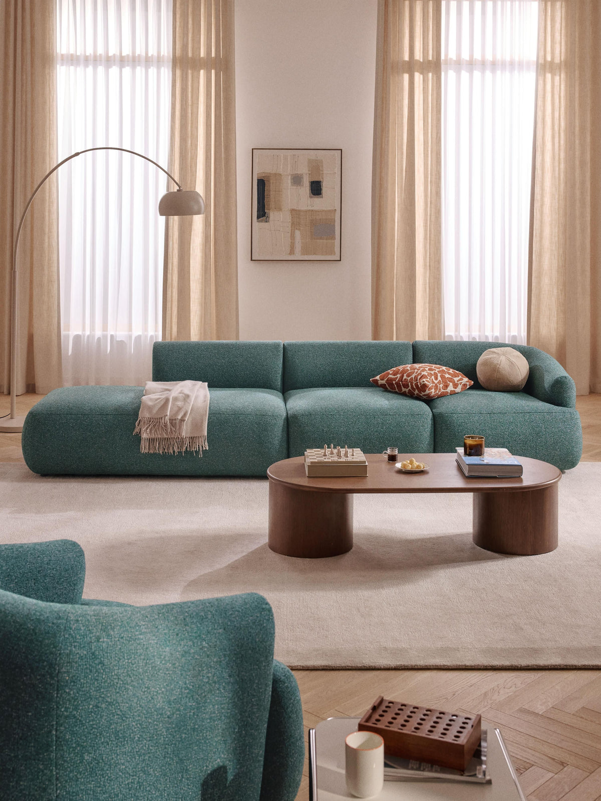 Fialdi Modular Bouclé Chaise (2-Seater)