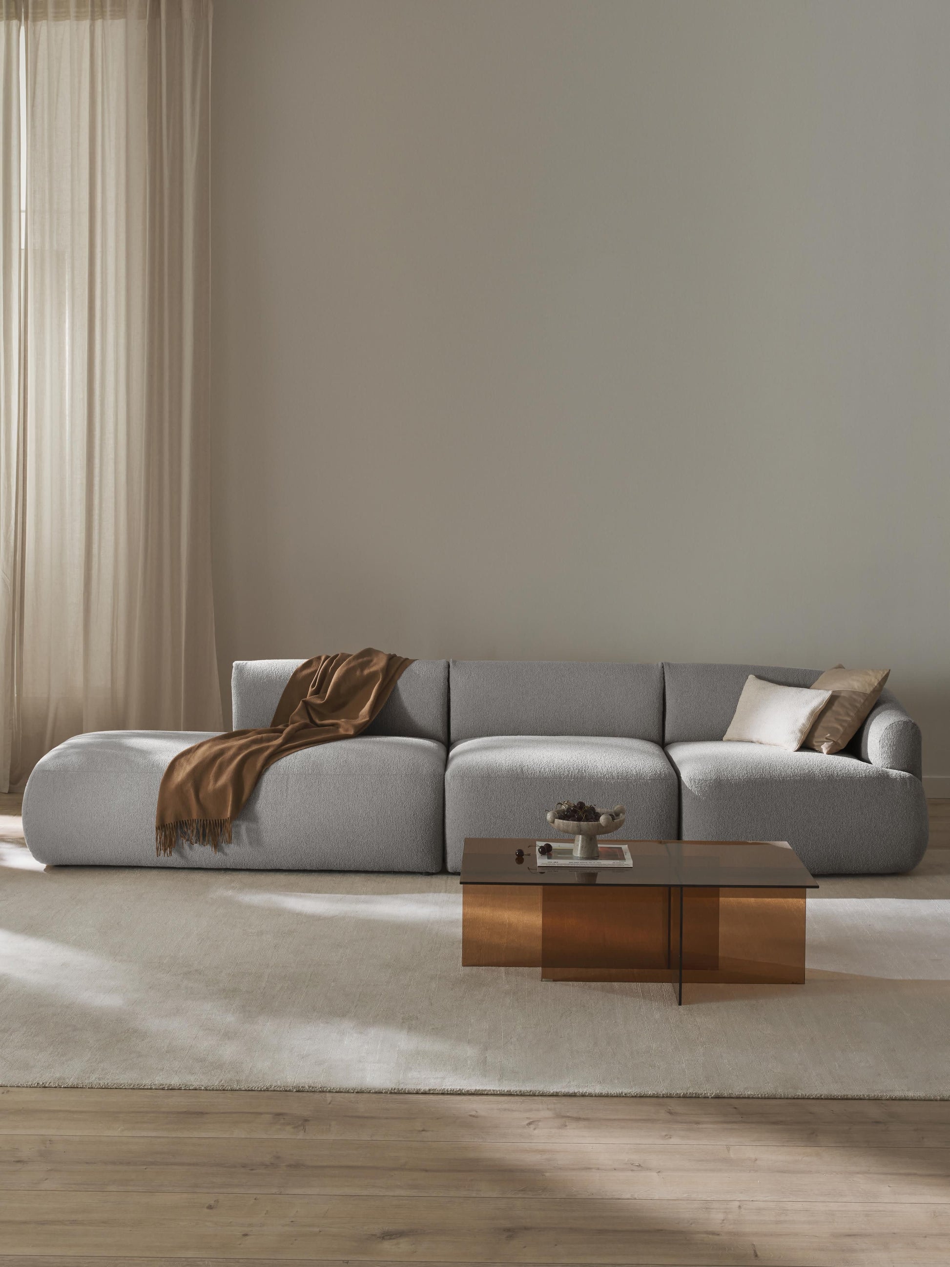 Fialdi Modular Bouclé Chaise (2-Seater)