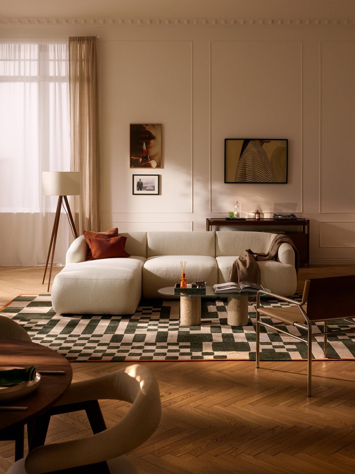 Fialdi Modular Bouclé Corner Sofa (3-Seater)